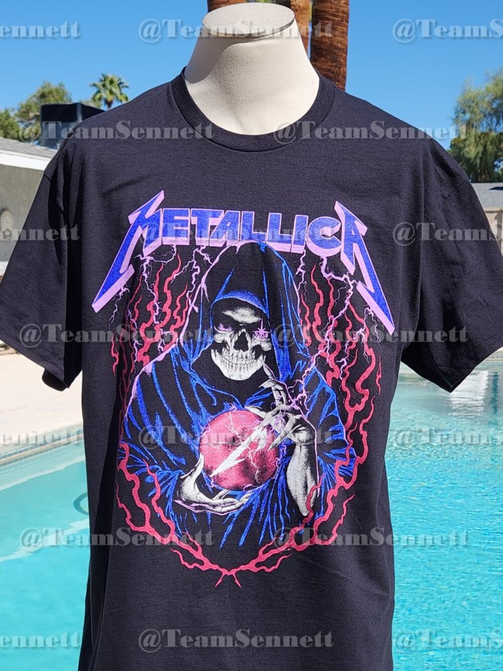 Metallica Sphere Shirt / Life Burns Faster Cloaked Skeleton / Vegas 2026 / 27